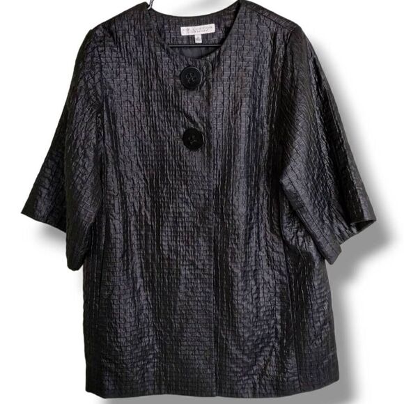 Harve Benard Womens Coat Sz 10 Silk Texture Opera Evening Retroglam Royalty VTG - Picture 1 of 13